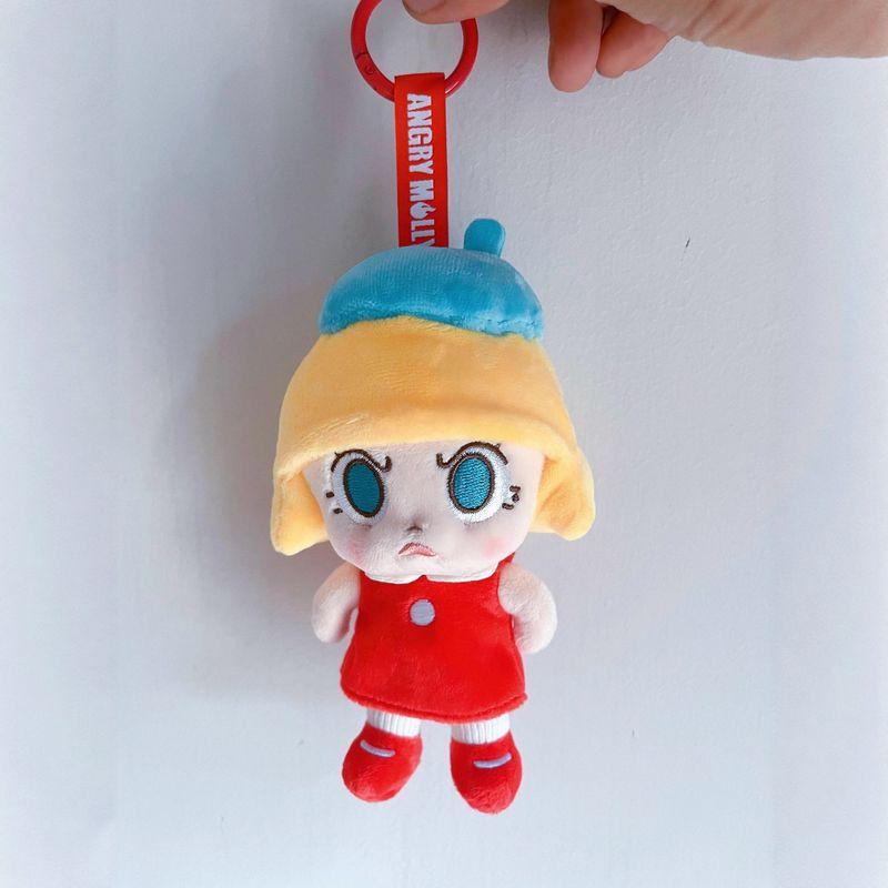 New Yellow-Haired Molly Car Seatbelt Protector Doll Plush Toy for Girls, Shoulder Pad, Car Hanging Decoration