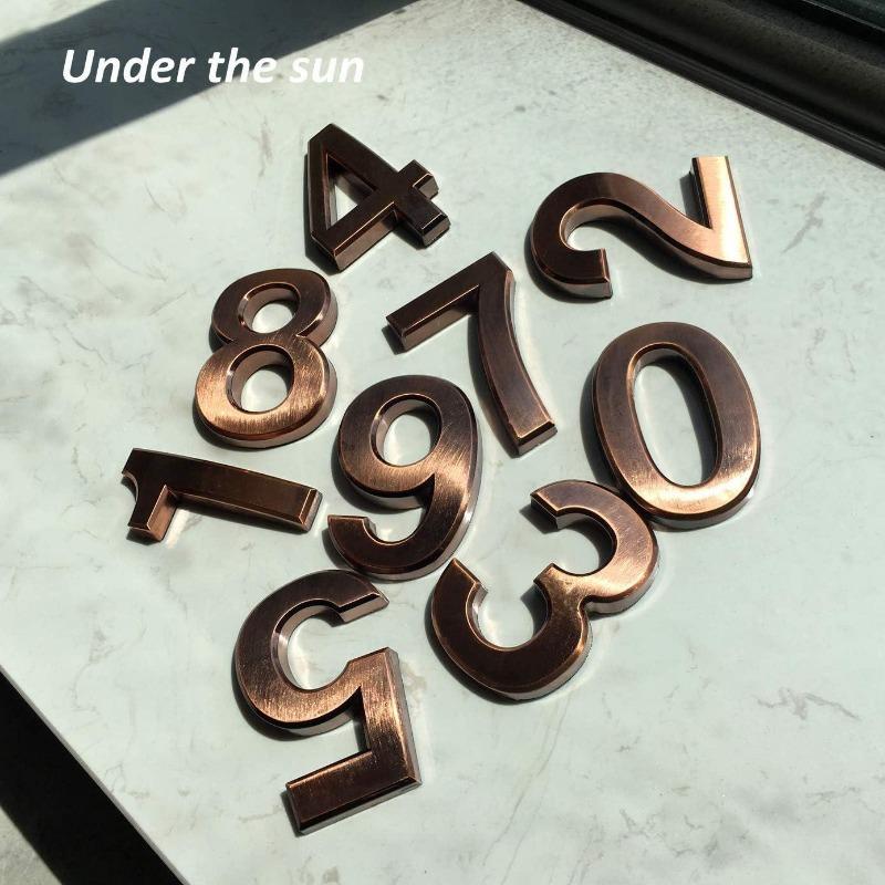 1 шт. 2,75 \ номер почтового ящика из АБС-пластика с бронзовой матовой квартирной дверью наклейки с номером двери для адресной вывески дома