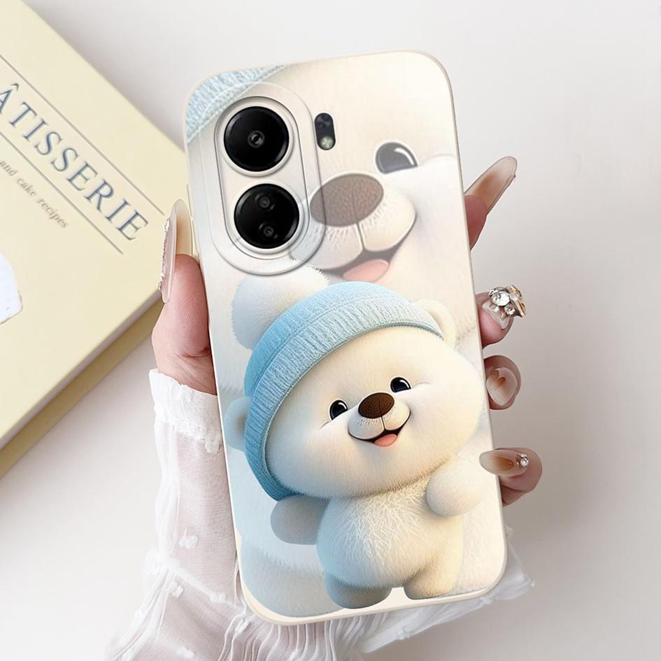 For Xiaomi Redmi 13C Case Cover Popular Flower Bowknot Soft TPU Silicone Shockproof Bumper For Xiaomi Poco C65 Redmi13C 4G Funda