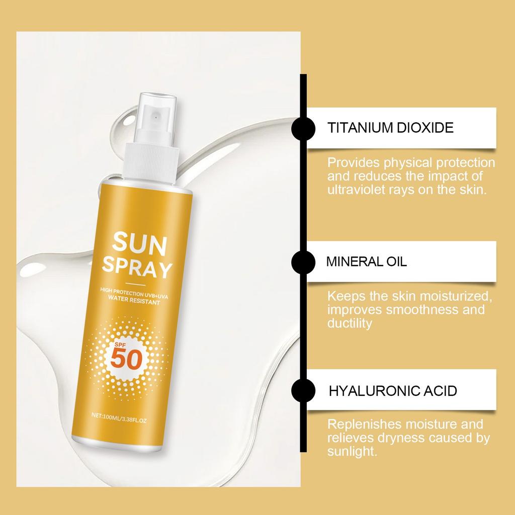 Солнцезащитный спрей для лица - Водостойкий фиксирующий спрей для макияжа, Стойкий фиксирующий спрей для макияжа, Финишный спрей для макияжа 100 мл