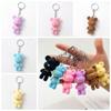 Backpack Charm Wool Bear Shape Key Rings Pendant Soft Color Bear Keychains   Backpack Decoration
