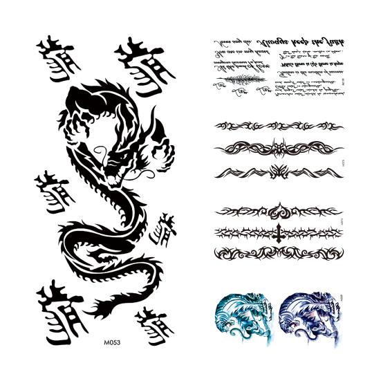 Waterproof Black Letters Body Art Tattoos English Word Decorative Sticker for Body