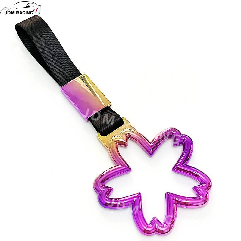 JDM RACING Train Bus Handle Hand Strap Ring Flowers Styling Drift Charm Strap Drift Auto Access Car Tow Trailer Hole Decoration