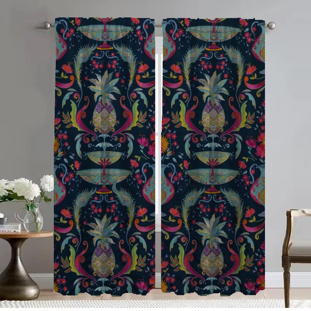 Плотные шторы для кухни, детская комната, тюль с цветочным узором в стиле бохо для спальни, шторы для перегородки, занавеска для комнаты 2 панели