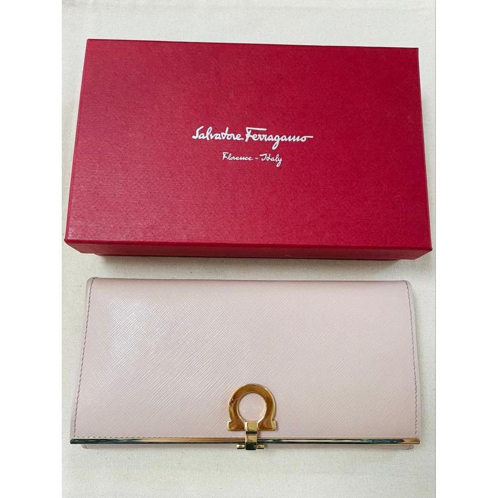 Used Salvatore Ferragamo Women's Long Wallet Pink With Box