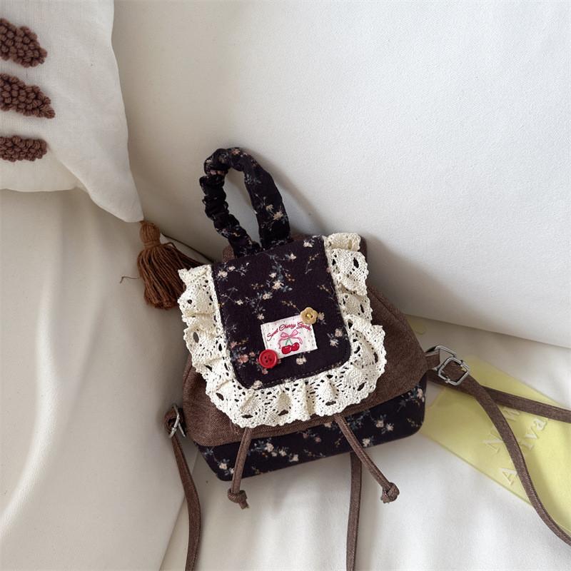 Minimalist City Style Lace Trim Backpack With Breathable Design For Teens