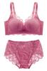 Model Featured In Anan High Soft and Slim Bra [Charmake Body] Bra, Shorts, Side, Non-Wired, (Berry Pink, XL)