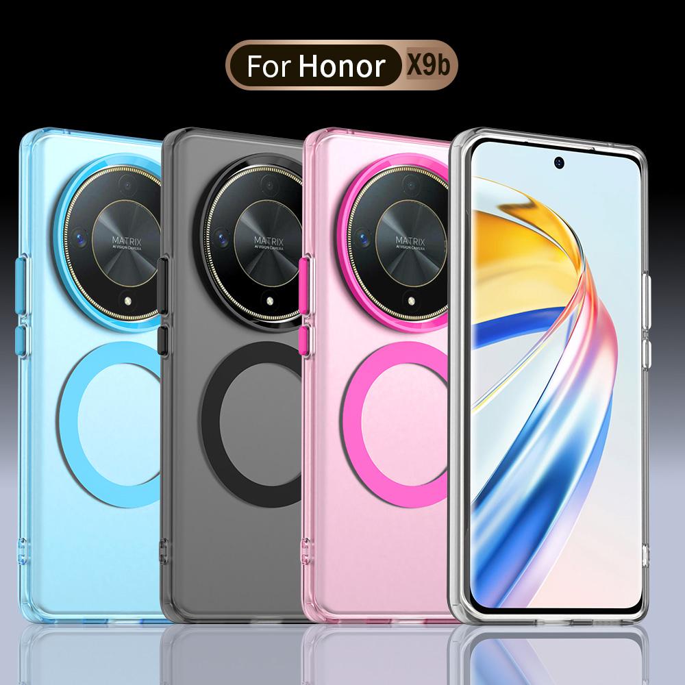 Матовый чехол Magsafe для телефона Honor X9b Magic6 Lite X50 Защитный чехол Магнитная беспроводная зарядка Ударопрочная задняя крышка