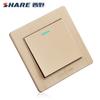SHARE factory price gold color 16a pc material 1 gang 1 way wall switch
