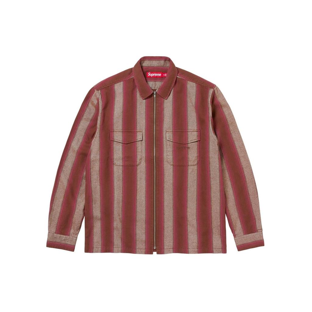 Supreme Stripe Flannel Zip Up Shirt SUP-FW23-212