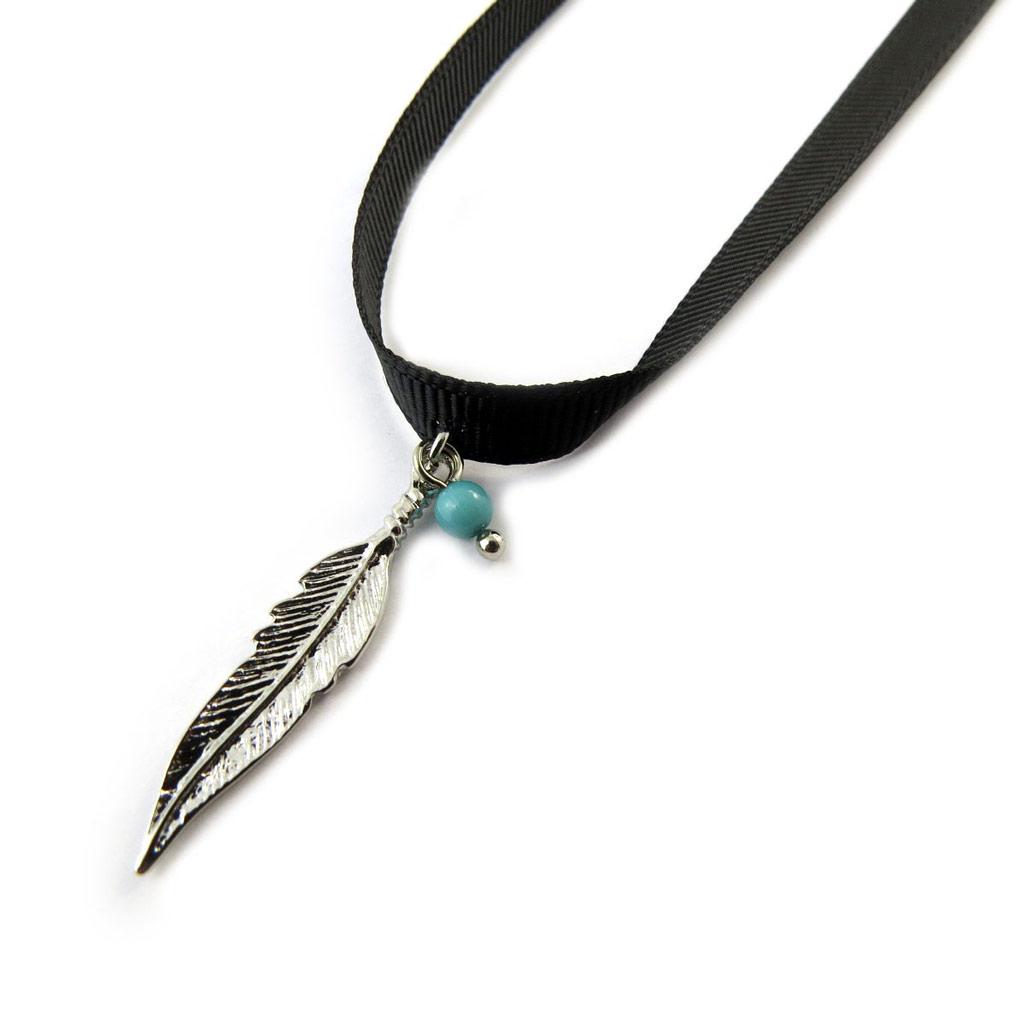 Les Trésors De Lily [N7042] - Designer Necklace 'Navajos' Turquoise Silver Black