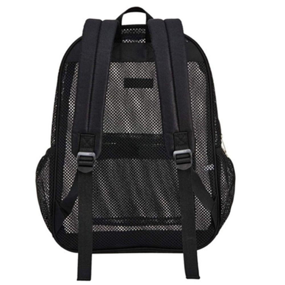 School Bag for Adults See Through Black Mesh Lightweight for School Large Mesh Backpack Heavy Duty