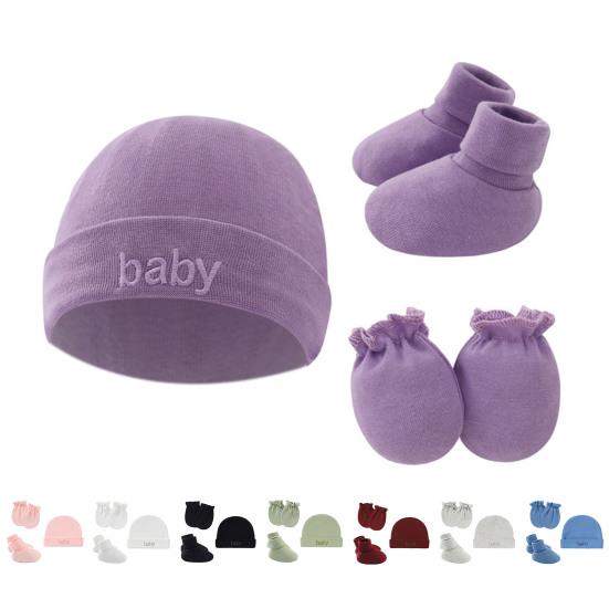 Unisex Fashion Lovely 3pcsset Newborn Hat Gloves Super Soft Infant Beanie Socks Kit For Newparent