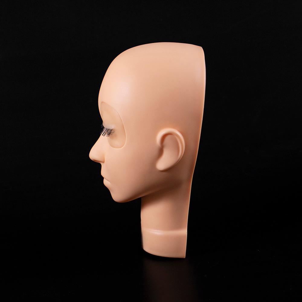 Манекен-голова для тренировки наращивания ресниц - Мягкая модель-полулицо для начинающих с моделью-очками