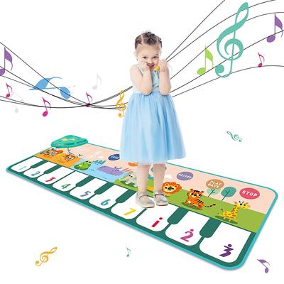 Coolplay 110x36 см музыкальный коврик для пианино для детей ясельного возраста, напольный танцевальный коврик с клавиатурой и 8 звуками животных, детский коврик, развивающие игрушки WBL