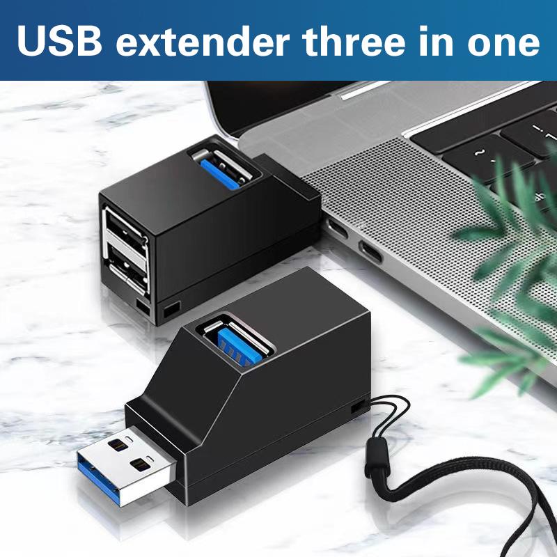 Высокоскоростной USB 3.0 концентратор-адаптер-удлинитель, мини-разветвитель, 3 порта для передачи данных, USB-разветвитель, док-станция для ПК, ноутбука, комплектующие