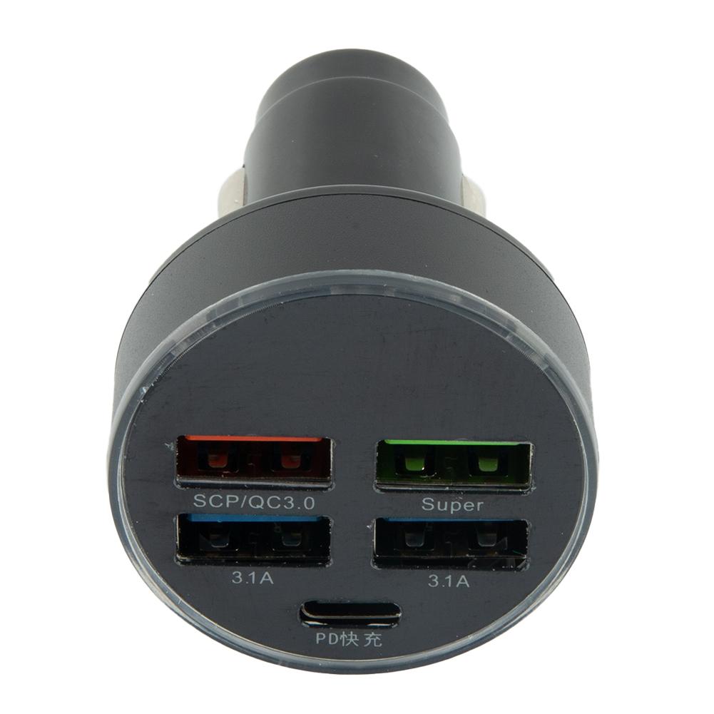 Fast Charging Car Adapter 4 USB Port Car Charger Over Current Protection Over Temperature Protection Over Voltage Protection