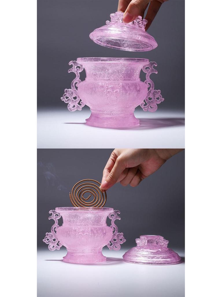 Ancient Glazed Chinese Censer: Incense Holder & Burner for Tea Table and Study Decor