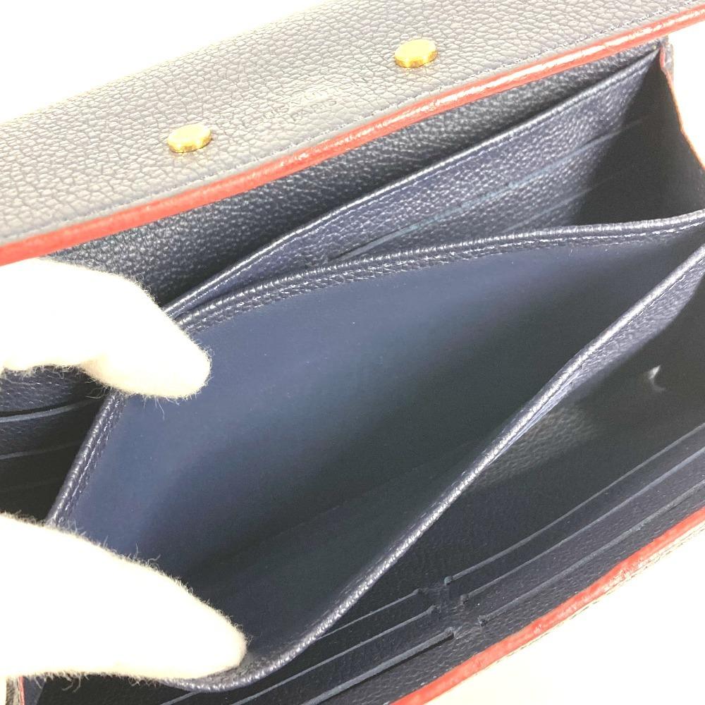 Louis Vuitton M62127 MonogramEmpreinte Portefeuille Ponneuf Long Wallet Navy/Red