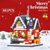 Рождественский Санта-Клаус Дом Строительные Блоки Город Снег Рождественское Украшение Модель Кирпичи Набор Игрушки для Детей Подарок Детям