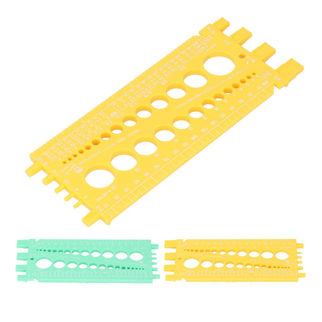 Инструмент для измерения болтов, пластиковый, интегрированный, портативный, дюймовая и миллиметровая шкала, резьбомер для гаек и болтов