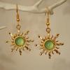 Gem Gothic Gold Sunflower Earrings: Y2K Fashion Dangle Earrings & Sun Necklace for Women, Sweet & Spicy Light Luxury Trend.