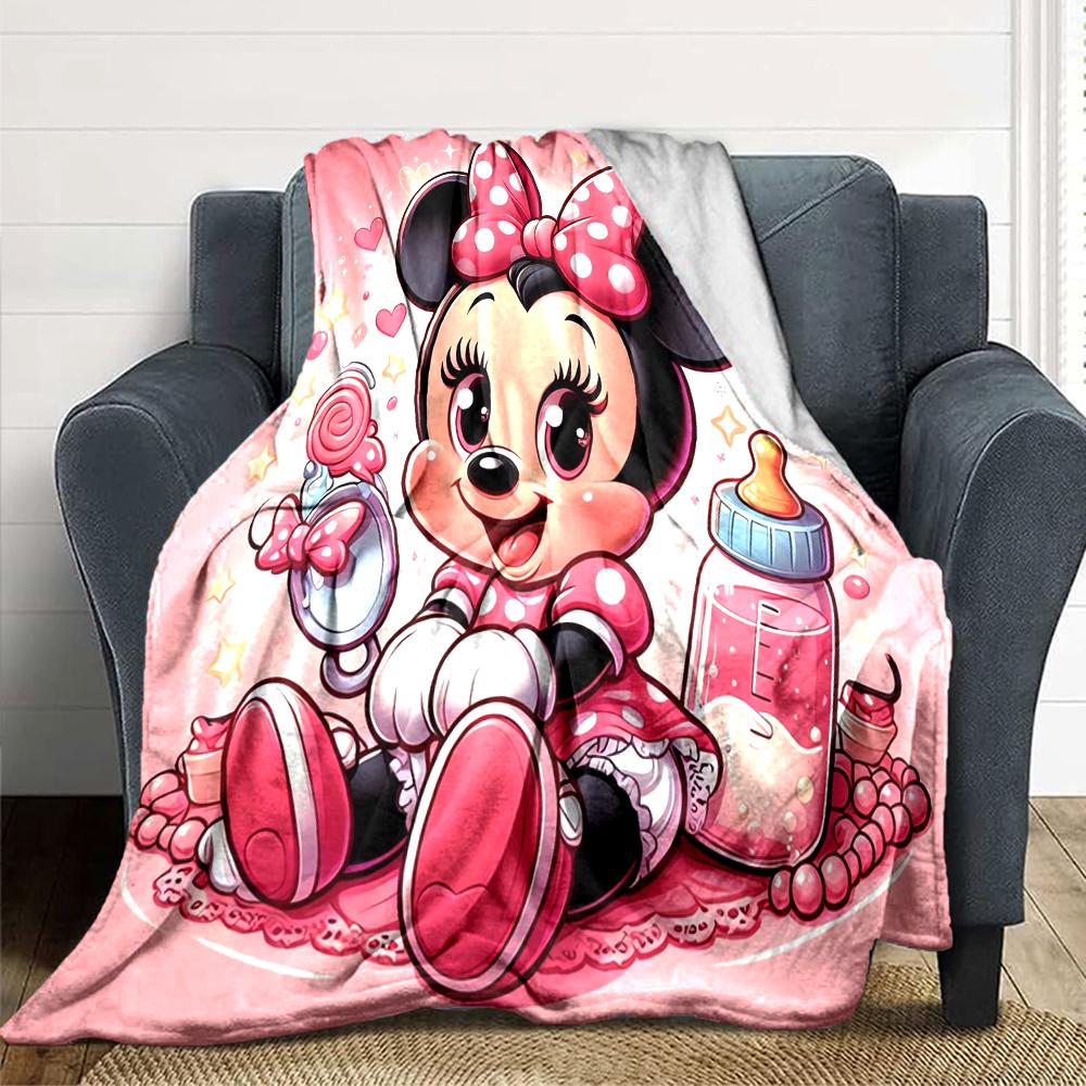 Baby Minnie Mouse Blanket Soft Throw Blanket For Home Bedroom Bed Sofa Travel Office Solid Christmas Blanket