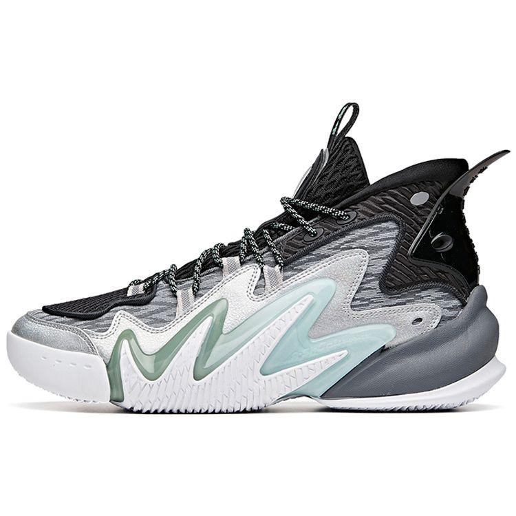 Anta Crazy Tide 2 Shock Absorption Non-Slip Wear-Resistant High-Top Basketball Shoes Men Basketball Shoes Black Gray Green 112031602-5