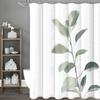 Занавеска для душа с листьями эвкалипта, Декоративная занавеска для душа для ванной комнаты, Водонепроницаемая занавеска для душа с крючками