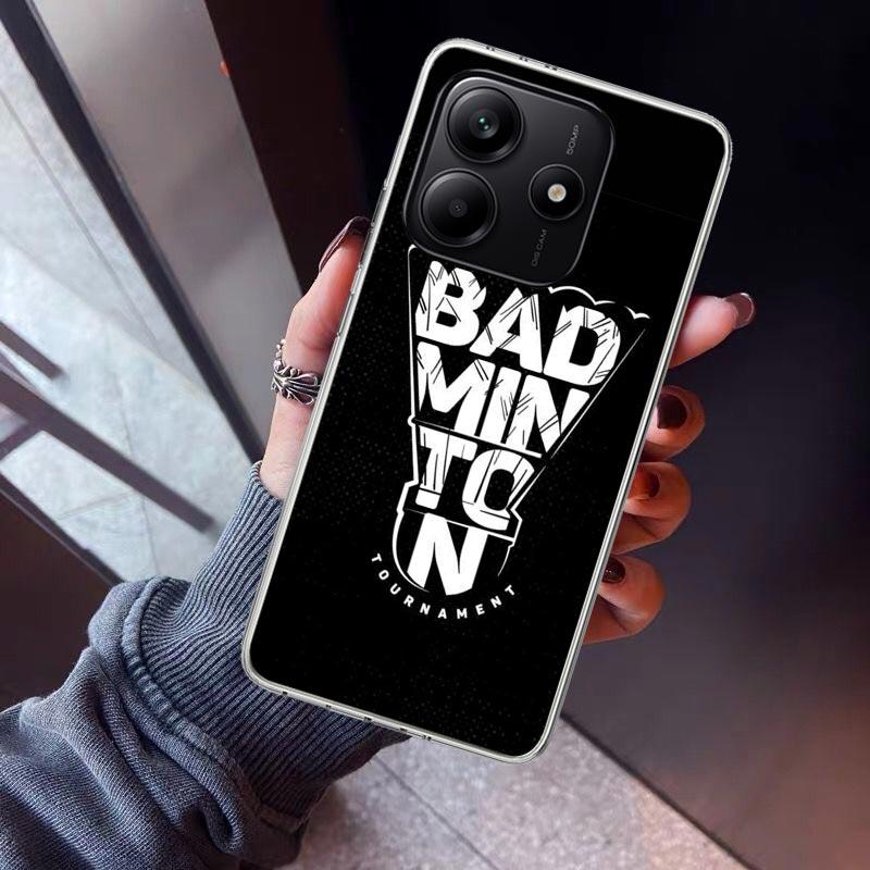 Badminton Sport Phone Case For Xiaomi Redmi Note 15 14 14S 13 12S 12 Pro Plus 11S 11 10S 10 4G Cover 11E 11T 5G Print Fundas Red