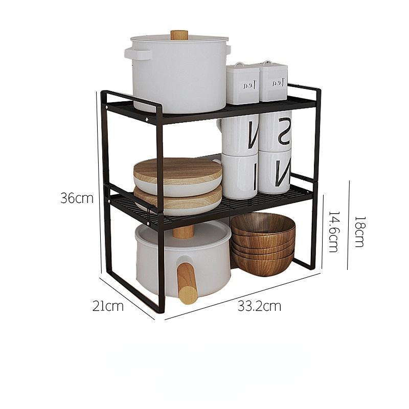 2Pack Cabinet Shelf Organizer Storage Rack Stackable Spice Rack Kitchen Space Saving Double-Layer Shelf Under Sink Storage Rack