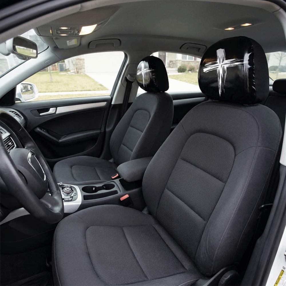 2PCS Cartoon Headrest Protector Elastic Car Pillow Protector Soft Neck Pillow Cover SUV