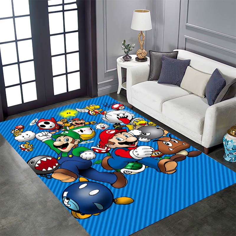 Новый 2026 Super Mario Bros. Ковер подходит для домашнего декора в игровых комнатах, спальнях, гостиных, зонах у дивана и других помещениях.