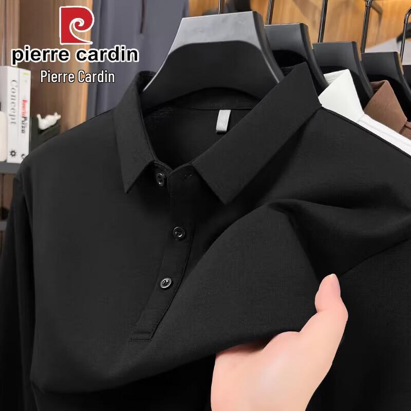Pierre Cardin Мужская рубашка-поло с длинным рукавом в стиле business casual