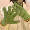 Women's Winter Warm Touch Screen Cycling Gloves - Knitted, Windproof, Plus Velvet, Sugar Bean Design, Leak-Resistant Wool.