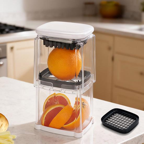 Ручной измельчитель овощей из нержавеющей стали, нарезка для картофеля фри, для нарезки кубиками, ломтиками, легко нажимаемый овощерез для картофеля, моркови, лука