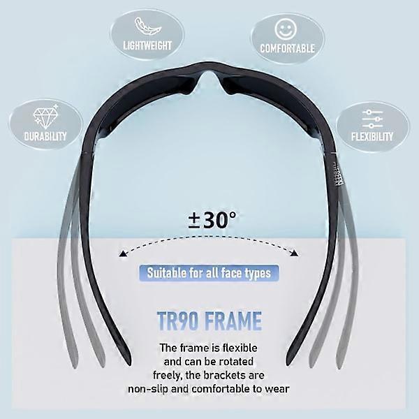 Sports Sunglasses, Polarized Sports Sunglasses with UV400 Protection & TR90 Unbreakable Frame for Fishing Driving Golf Running Cycling Camping BIack