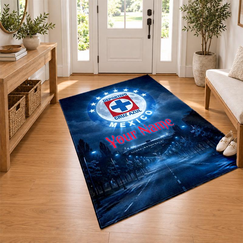 CruzAzul Custom Name Personalized Rug Non‑Slip Doormat Floor Carpet Housewarming Birthday Gift for Family Friends