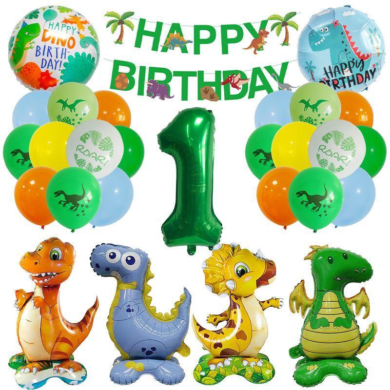 Dinosaur-themed Banner Birthday Party Decoration for Children's Birthday Party - Digital Balloon Decoration