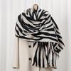 Wild Zebra Skin-friendly Velvet, Skin-friendly and Warm In New Autumn and Winter, Imitation Cashmere Printed Scarf, Versatile Drape