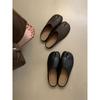 Fashion Korean Small Leather Shoes for Women, Spring and Autumn, French Style, Split Toe Shoes, Flat Toe Cover, Half Drag Mules