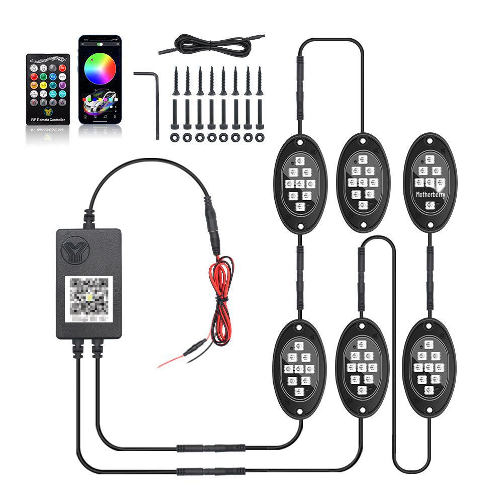 RGB музыкальная ритм-подсветка шасси автомобиля для внедорожников