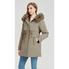 Women's Winter New High-end Mid-length Large Fur Collar Cotton Jacket with Detachable Sleeves