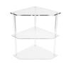 Acrylic Corner Side Table Small 3 Tier Triangular End Table for Living Room Bedroom Study Arrangement