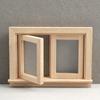Dollhouse Furniture DIY Double Window Glass Plate Doll House Window Wooden Frame Doll Furniture