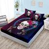 Skull Mattress Three-Piece Set, Bedspread, Pillowcase, Mattress Protective Cover, Dust-Proof And Non-Slip.