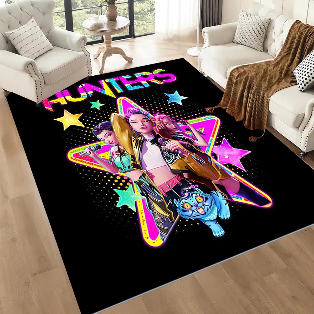 Huntrx: Future Heroes Square rugs are a great choice for living rooms, bedrooms, home décor, and as gifts.