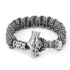 Stainless Steel Titanium Steel Thor 'S Hammer Umbrella Rope Bracelet Men 'S Jewelry Black And White Camouflage