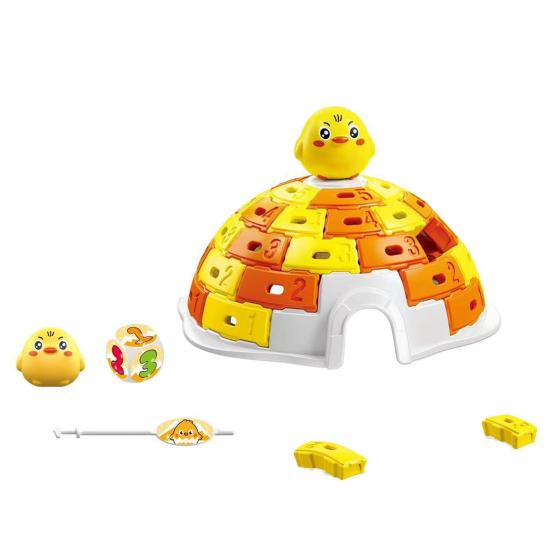 Настольная игра «Снежный домик животных» для 2 игроков Пингвиненок Цыпленок Капибара Иглу Ледяной кирпич Игра на меткость Образовательная игрушка для малышей Мальчики Девочки Подарок