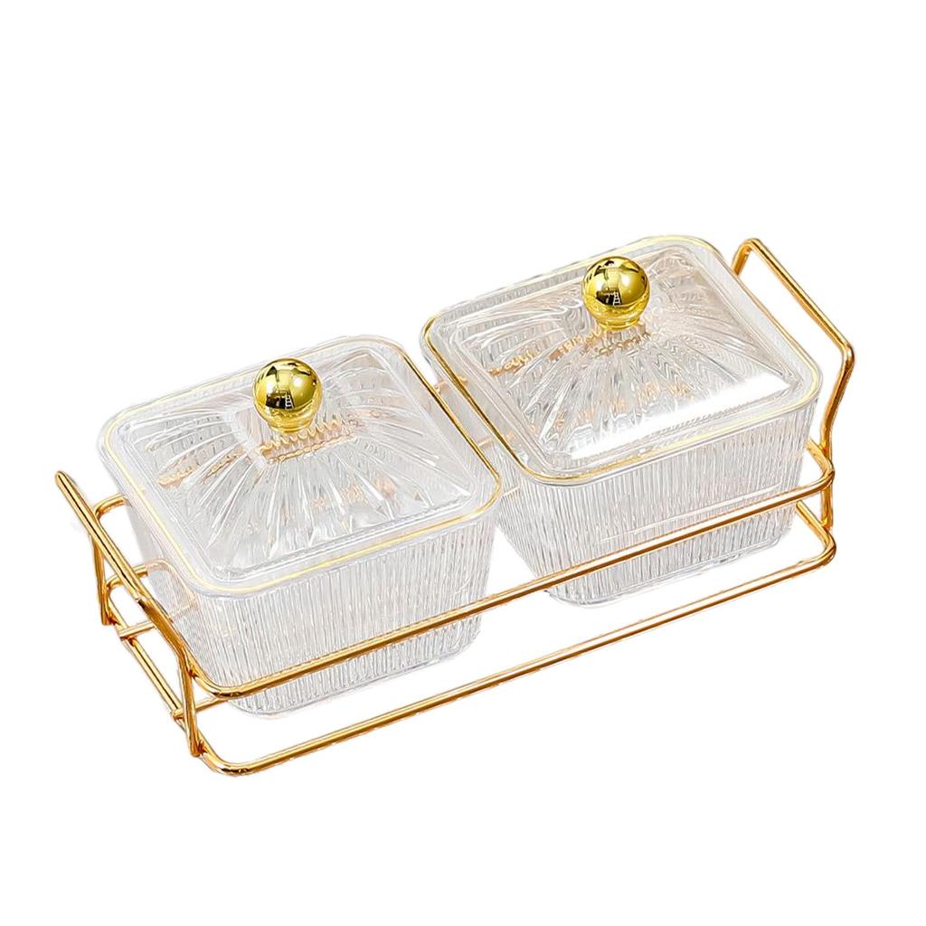 Creative Divided Serving Platter with Lid Appetizer Serving Tray Snack Dishes Food Storage Box Nuts Tray for Nuts Fruits